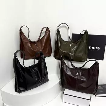 Большая вместительная сумка высокого класса и простая сумка-тоут для женщин, модная однотонная сумка через плечо, модная сумка через плечо для поездок на работу