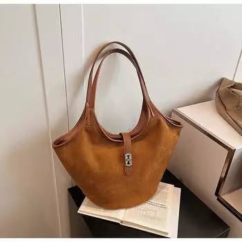 Большая вместительная сумка женская 2024 года, сумка через плечо для студентов колледжей, женская сумка-тоут для поездок на работу 2024 года коричневый