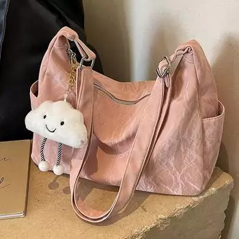 Большая вместительная сумка женская 2024 новая высококачественная текстура нишевая летняя универсальная сумка-мессенджер на одно плечо женская сумка-пельмень