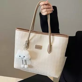 Большая вместительная сумка женская 2024 новая высококачественная фактурная сумка-тоут сумка через плечо женская студенческая сумка для занятий женская