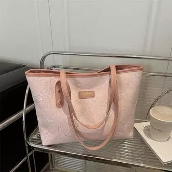 Большая вместительная сумка женская 2025 новая модная сумка через плечо подмышку повседневная сумка-тоут сумка чёрный