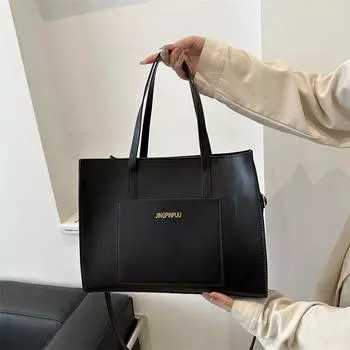 Большая вместительная сумка женская летняя студенческая сумка-тоут универсальная мягкая кожаная сумка через плечо для класса красный