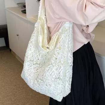 Большая вместительная сумка женская летняя сумка через подмышку из холста высокого качества с текстурой Niche Hollow сумка через плечо