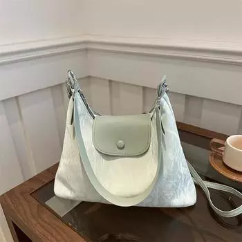 Большая вместительная сумка женская летняя универсальная 2025 новая модная сумка через плечо высокого класса студенческая сумка зелёный