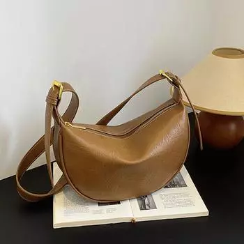 Большая вместительная сумка женская модная простая сумка через плечо сумка для пельменей через подмышку чёрный