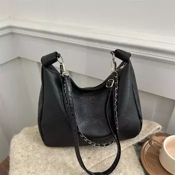 Большая вместительная сумка женская модная сумка-тоут с цепочкой персонализированная сумка для отдыха простая сумка-мессенджер для поездок на работу коричневый