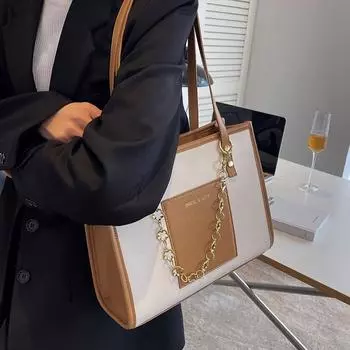 Большая вместительная сумка женская новая модная сумка через плечо в стиле иностранного стиля с текстурой нишевая популярная сумка-тоут хаки