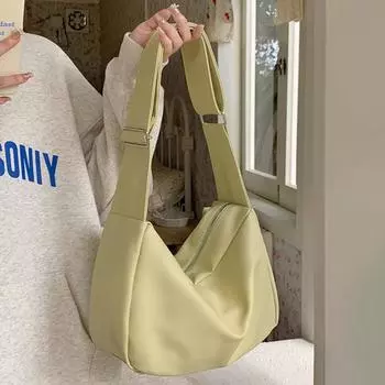 Большая вместительная сумка женская новая сумка-тоут через плечо на одно плечо зелёный