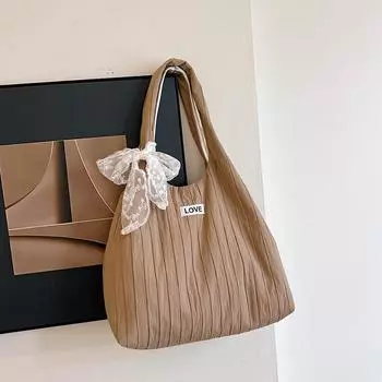 Большая вместительная сумка женская осенне-зимняя универсальная простая сумка через плечо из ткани ленивый стиль повседневная классическая сумка-тоут хаки