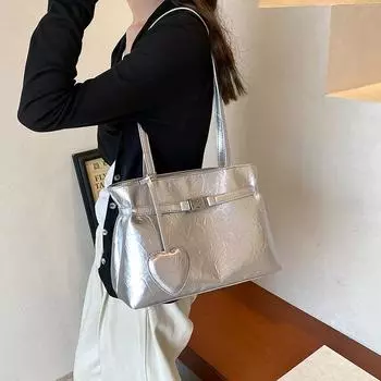 Большая вместительная сумка женская осенне-зимняя универсальная новая повседневная простая сумка через плечо сумка для шоппинга сумка для поездок на работу one size fits all