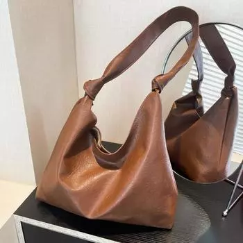 Большая вместительная сумка женская осенне-зимняя простая и универсальная новая модная сумка через плечо текстура популярна в этом году, сумка-тоут из клеенчатой кожи чёрный