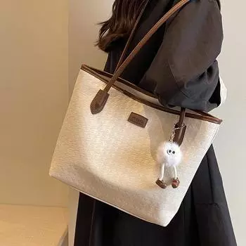 Большая вместительная сумка женская осенняя универсальная 2024 новая повседневная сумка через плечо студенческая сумка для занятий сумка для поездок на работу чёрный