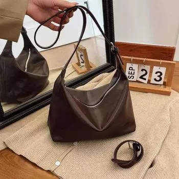 Большая вместительная сумка женская ретро простая сумка через плечо сумка-мессенджер сумка для пельменей чёрный