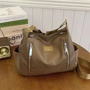 Большая вместительная сумка, женская сумка для подмышек, водонепроницаемая сумка на плечо, сумка бежевый