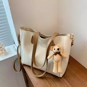 Большая вместительная сумка женская сумка лето 2024 новая модная сумка через плечо универсальная сумка для поездок на работу нишевый дизайн жёлтый