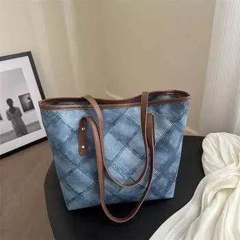 Большая вместительная сумка женская сумка новая высококачественная сумка через плечо подмышку летняя простая женская сумка-тоут для поездок на работу серый