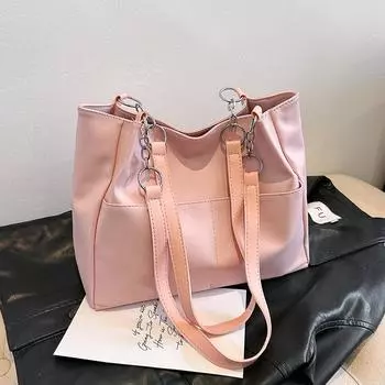 Большая вместительная сумка женская весна-лето 2024 года новая корейская версия модная сумка на одно плечо подмышкой, для поездок на работу, портативная сумка-тоут белый