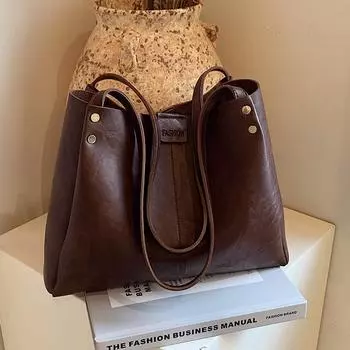 Большая вместительная текстурированная сумка женская сумка через плечо подмышкой ретро универсальная сумка для поездок на работу коричневый