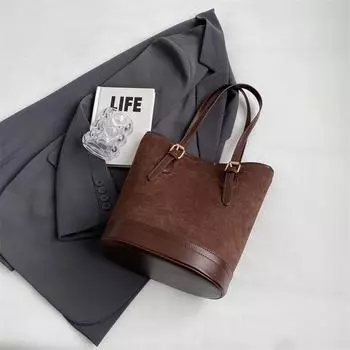 Большая вместительная трендовая сумка, новая модная осенне-зимняя сумка-ведро для пожилых людей, сумка-тоут на плечо, сумка для отдыха