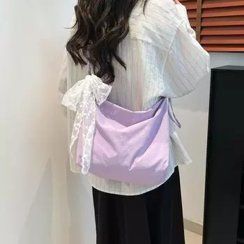 Большая вместительная универсальная сумка-тоут женская холщовая сумка для поездок на работу простая однотонная сумка-мессенджер через плечо No silk scarf розовый