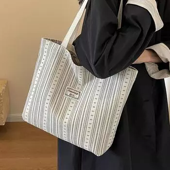 Большая вместительная вельветовая сумка 2024 года, новая сумка для поездок на работу, женская сумка через плечо для студентов колледжа серый