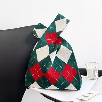 Большая вместительная вязаная сумка женская вязаная сумка-тоут сумка портативное хранилище для использования на открытом воздухе мягкая тканая универсальная и милая сумка 35 * 20cm