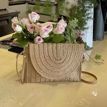 Большая вместительная высококачественная плетеная сумка в лесном стиле для женщин, новая сумка цвета хаки с надписью