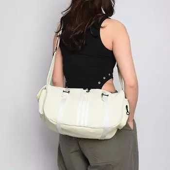 Большая вместительная женская холщовая цилиндрическая сумка для отдыха, спортивная сумка, модная белая ручная сумка