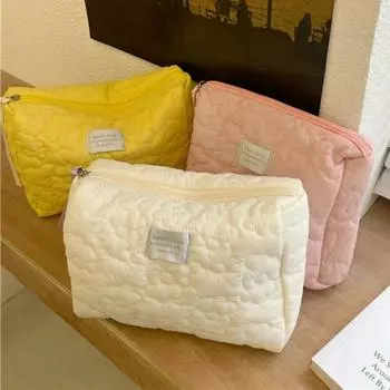 Большая вместительная женская многофункциональная косметичка с цветком, мягкая дорожная портативная сумка ярких цветов, косметичка для макияжа