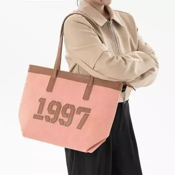 Большая вместительная женская сумка 2024 года, новая сумка через плечо, повседневная универсальная сумка-тоут, классная сумка для поездок на работу розовый