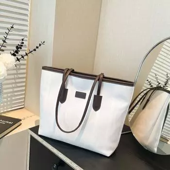 Большая вместительная женская сумка 2025 года, новая простая и универсальная сумка через плечо, популярная сумка для студентов колледжей на занятиях хаки