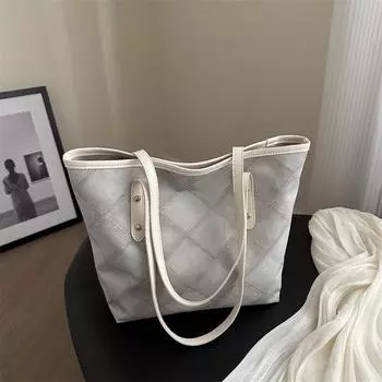 Большая вместительная женская сумка 2025 года, новая модная сумка с тремя бриллиантами, студенческая сумка-тоут синего цвета с рисунком морской соли серый