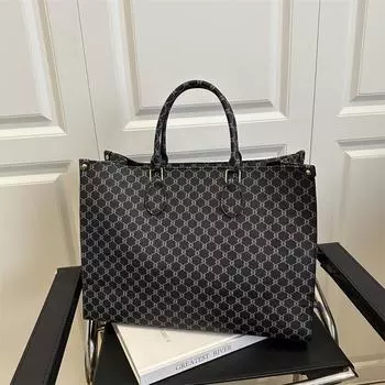 Большая вместительная женская сумка 2025 года, супер популярная модная портативная сумка через плечо, повседневная универсальная сумка для покупок чёрный