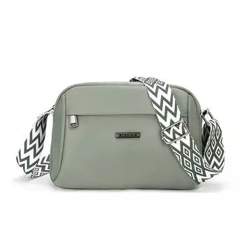 Большая вместительная женская сумка через плечо из нейлона, однотонная многослойная сумка через плечо зелёный