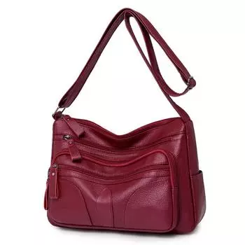 Большая вместительная женская сумка через плечо из искусственной кожи, новые элегантные сумки на плечо, женская сумка в стиле ретро и кошелек, сумка-мессенджер