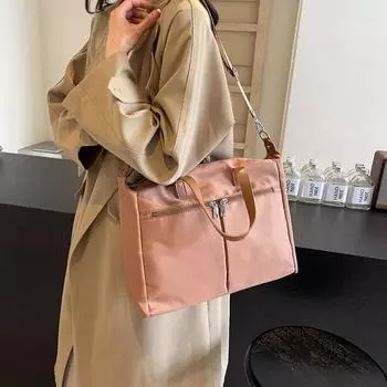 Большая вместительная женская сумка через плечо, студенческая сумка через плечо для поездок на работу белый