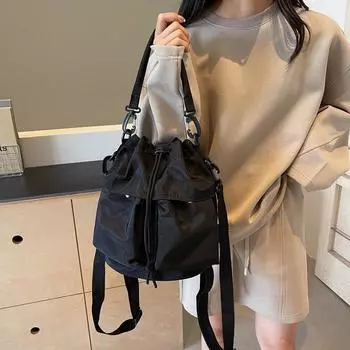 Большая вместительная женская сумка через плечо чёрный