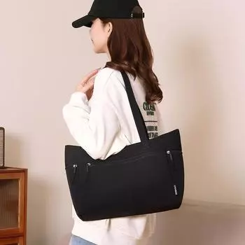 Большая вместительная женская сумка через плечо из корейского нейлона, однотонная сумка для поездок на работу хаки