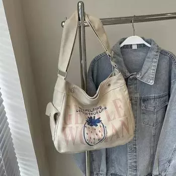 Большая вместительная женская сумка через плечо, высококачественная сумка на молнии, повседневная модная, новая