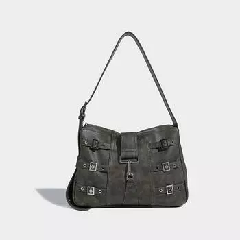 Большая вместительная женская сумка через плечо в стиле ретро во французском стиле, черная и серая, модная сумка через плечо, высокая сумка