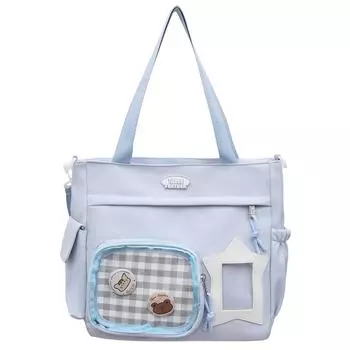 Большая вместительная женская сумка через плечо, студенческая сумка-тоут, сумка через плечо розовый