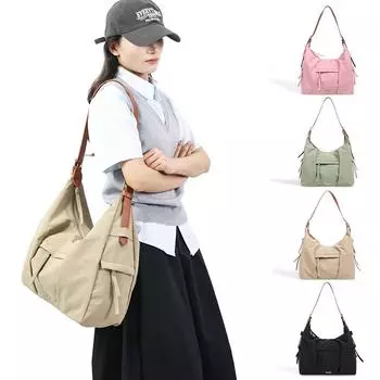 Большая вместительная женская сумка через плечо, легкая сумка для поездок на работу