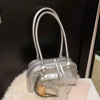 Большая вместительная женская сумка для ранней весны в стиле ретро, универсальная сумка через плечо, повседневная сумка-подушка для работы и поездок на работу no pendant красный