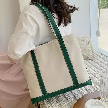 Большая вместительная женская сумка hbag 2024 новая корейская версия модная сумка через плечо повседневная с холщовой сумкой-тоут красный