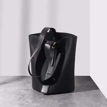 Большая вместительная женская сумка из натуральной кожи, женская дизайнерская сумка, сумки-ведро, роскошная трендовая сумка-шоппер через плечо 29.5x19x19cm абрикосовый