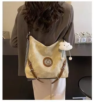 Большая вместительная женская сумка-ковбой, повседневная сумка через плечо, универсальная в моде сумка через плечо