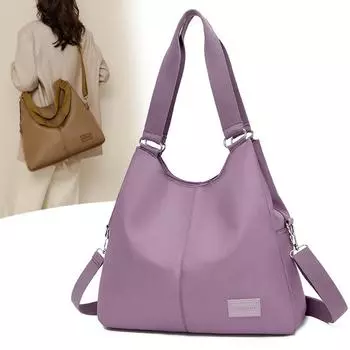 Большая вместительная женская сумка, легкая водонепроницаемая нейлоновая сумка через плечо для поездок на работу и путешествий розовый