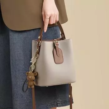 Большая вместительная женская сумка на одно плечо с косой ручкой женская сумка мода все серый