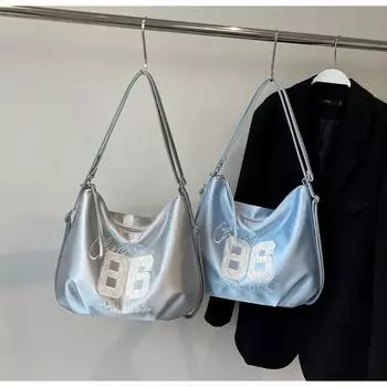 Большая вместительная женская сумка, новый высококачественный нишевый дизайн, вышитые буквы, два плеча, через плечо, для пригородного класса