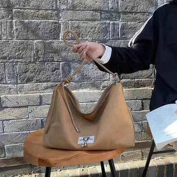 Большая вместительная женская сумка, портативная и универсальная, повседневная и модная ретро-сумка на плечо, новая мода